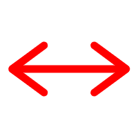 双方向の細いまっすぐの矢印