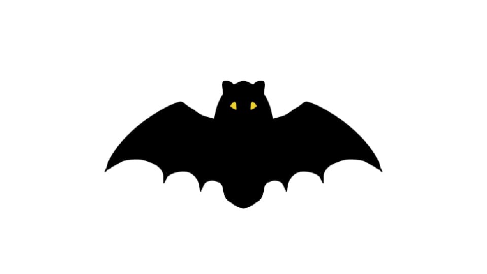 ハロウィンで使えるコウモリの手書きイラスト
