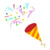 パーティーやお祝いなどで使うクラッカーの手書きイラストフリー素材