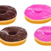 チョコをコーティングしたドーナツのフリーイラスト