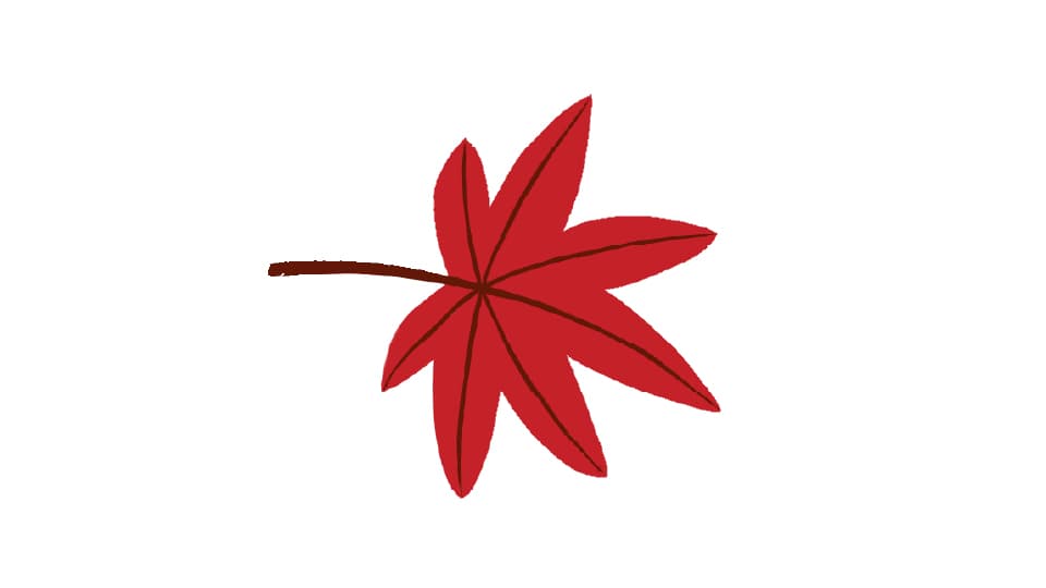秋に使える紅葉の手書きイラストフリー素材