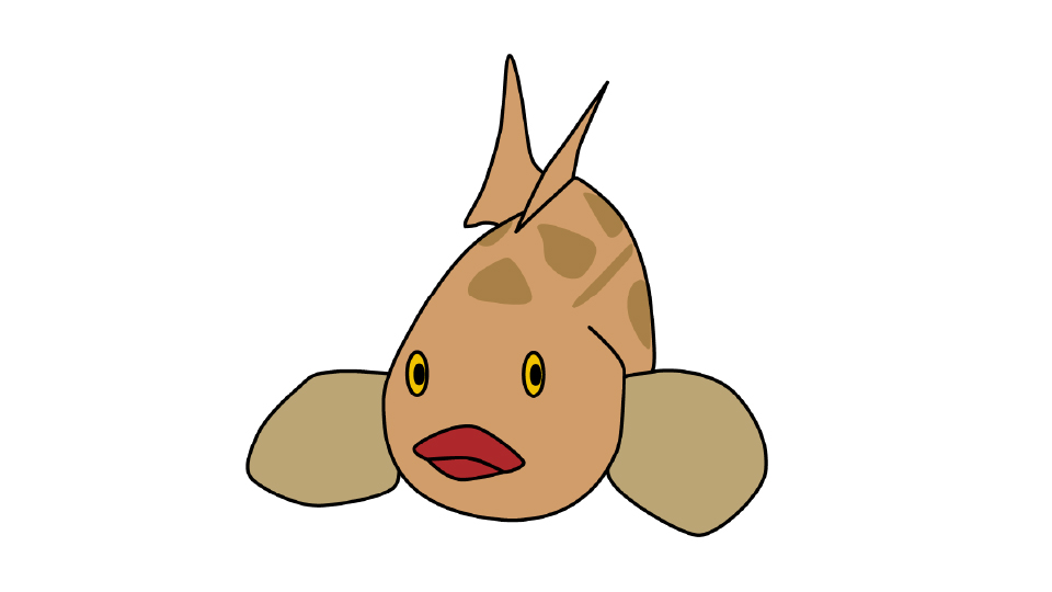 魚（アイナメ）の透過イラストフリー素材