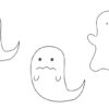 ハロウィンなどで使えるかわいいお化けの手描きイラストフリー素材