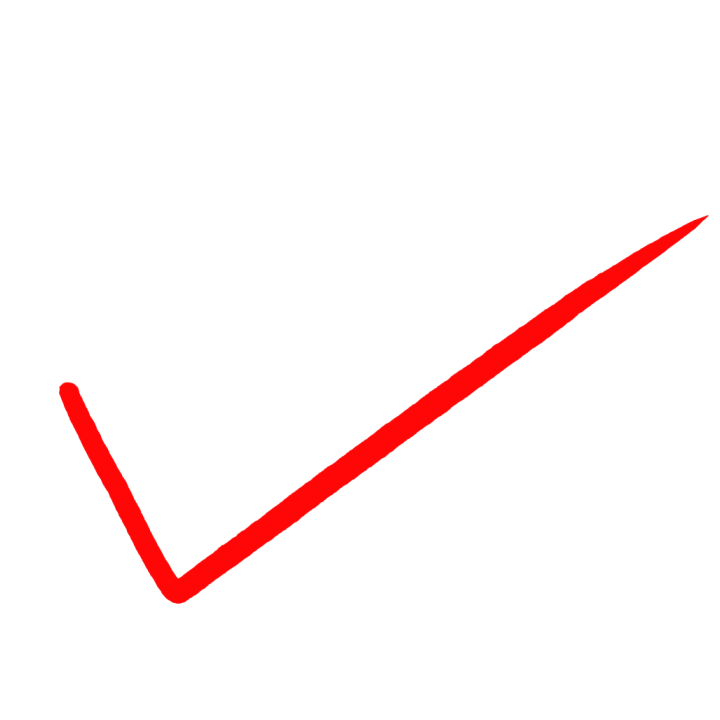 丸つけなどで使えるペン書きのチェックマーク