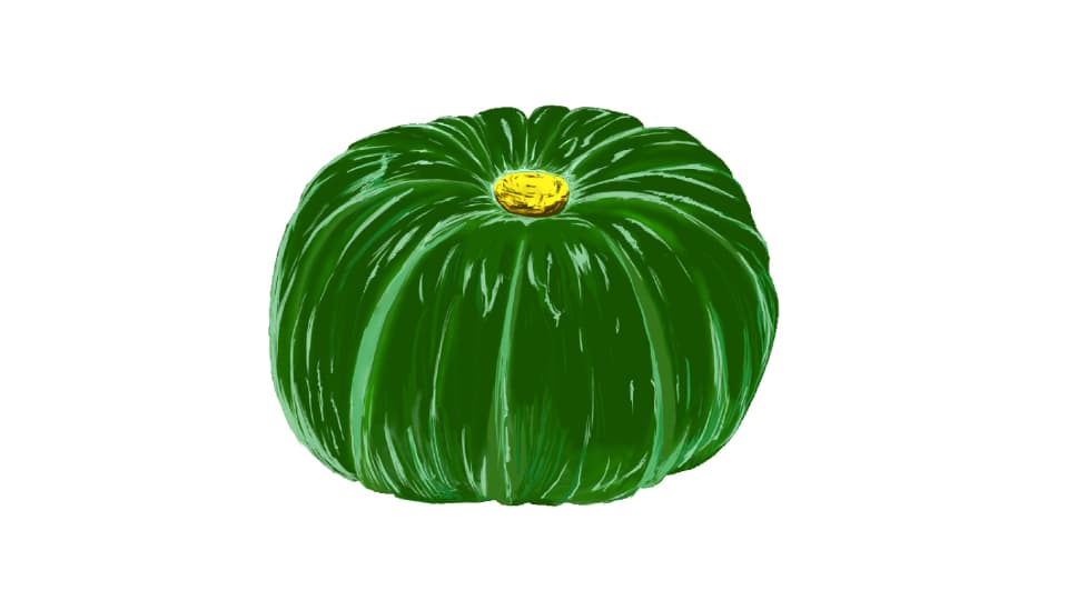 リアルな手書きのかぼちゃのイラスト