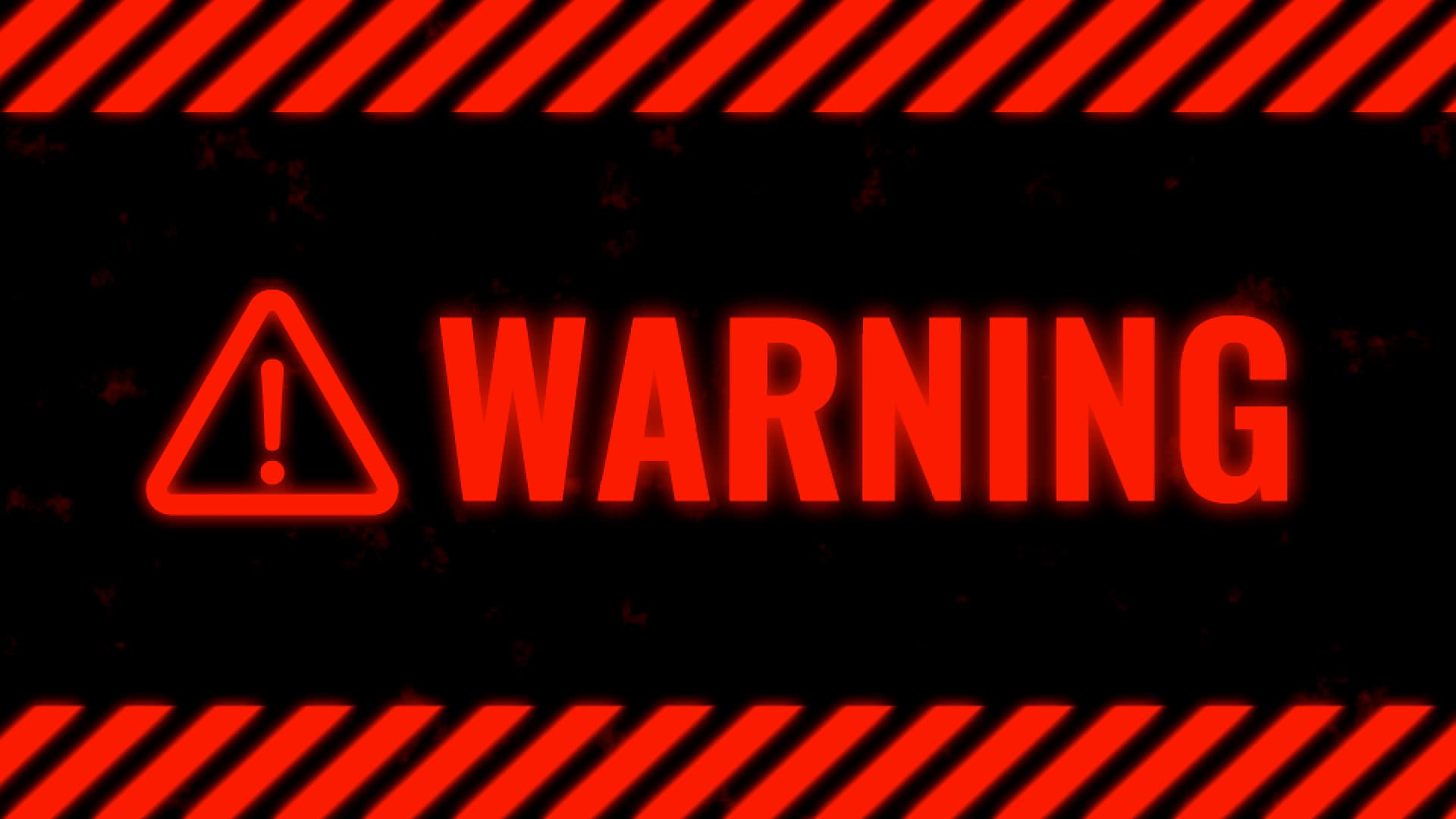 警告画面、WARNING、ワーニングの画面のフリー素材