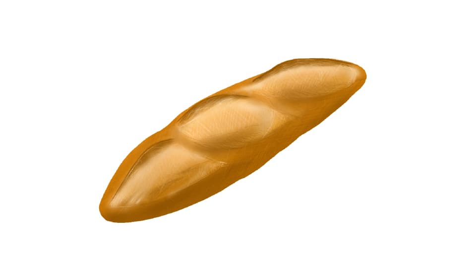 バタール、フランスパンのリアルな手書きイラスト【フリー素材】