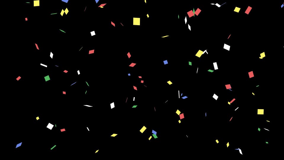 【背景透過】カラフルな紙吹雪