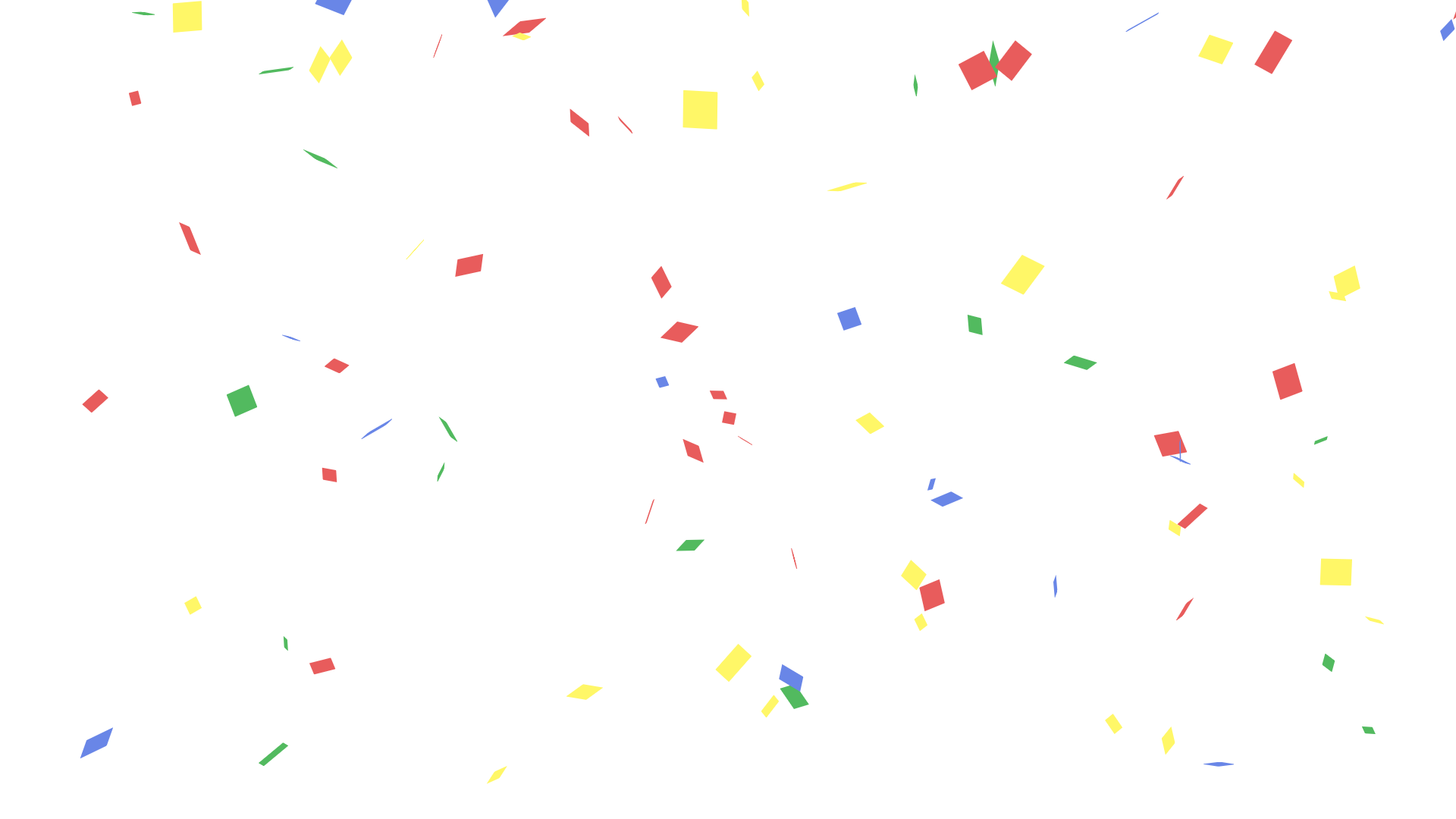 【背景透過】カラフルな紙吹雪