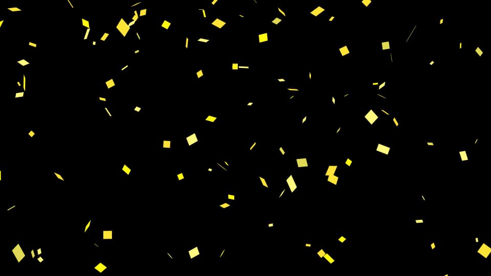 【背景透過】黄色い紙吹雪【フリー素材】