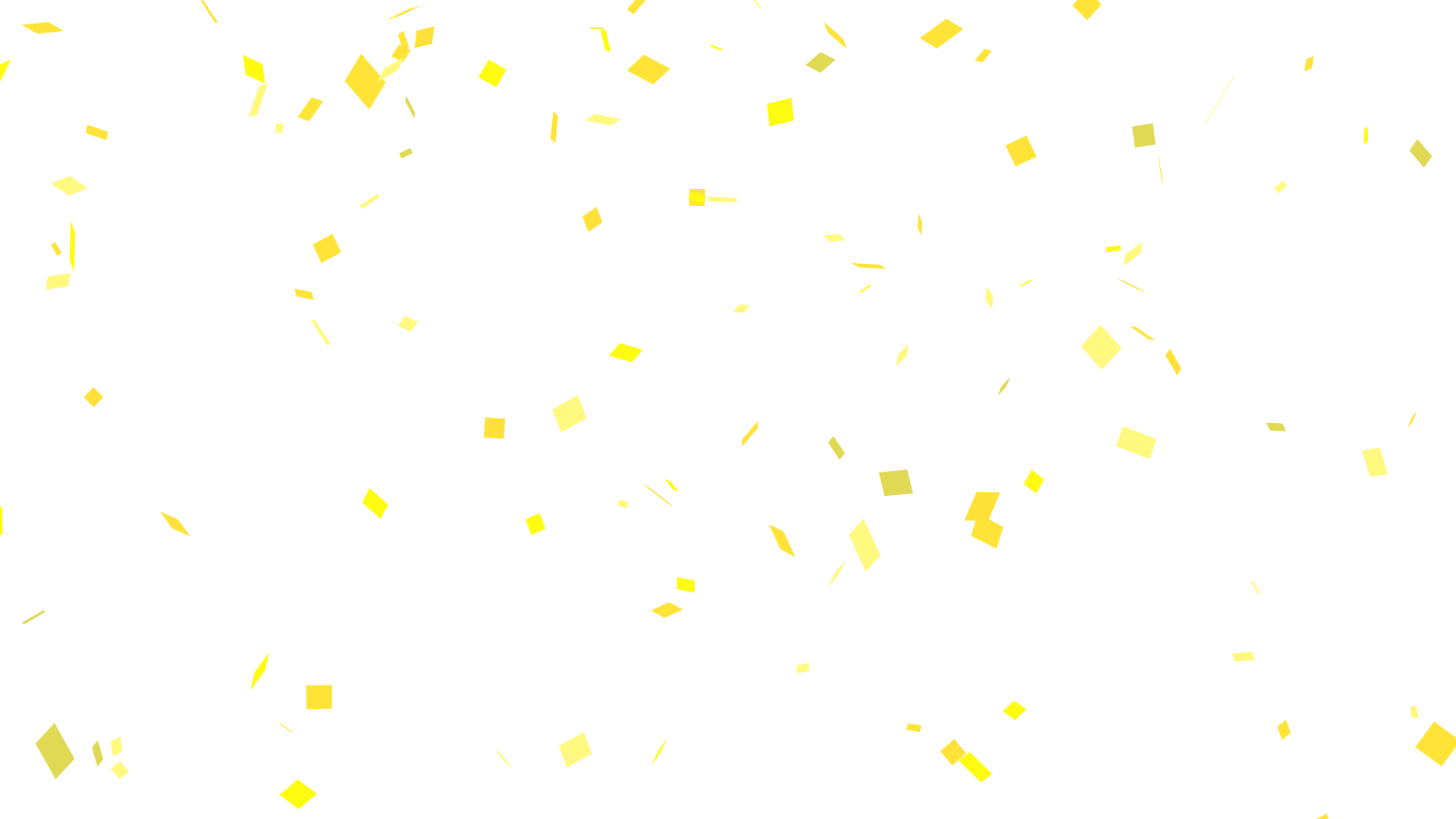 【背景透過】黄色い紙吹雪【フリー素材】
