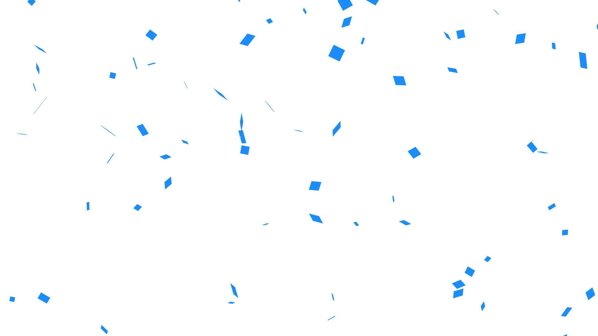 【背景透過】青と白の紙吹雪【フリー素材】
