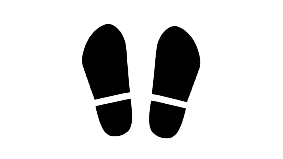 靴の足跡のイラスト