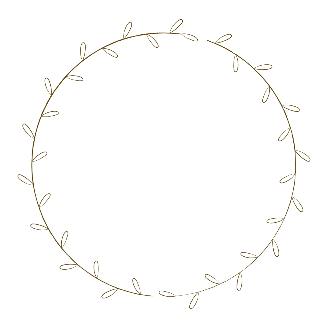 おしゃれな丸いボタニカルフレーム/草のフレーム