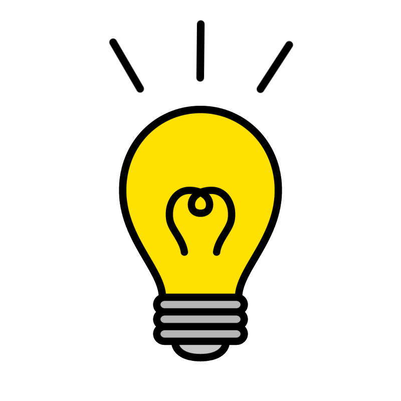 ひらめき/ひらめく/電球/思いつくのイラスト