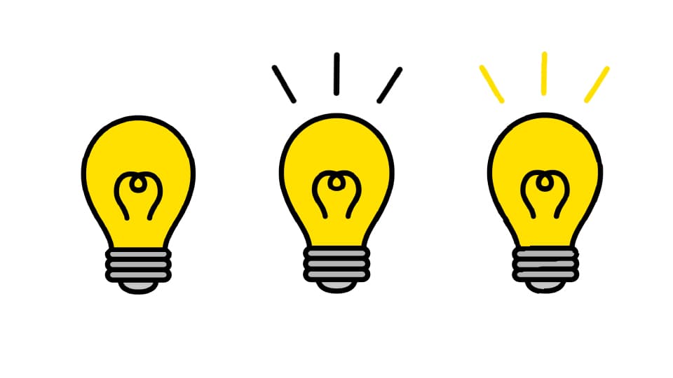 ひらめき/ひらめく/電球/思いつくのイラスト