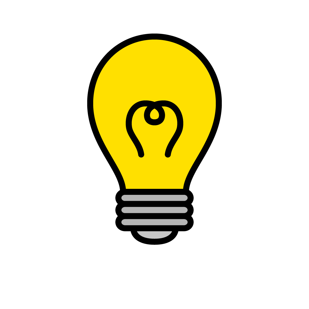 ひらめき/ひらめく/電球/思いつくのイラスト