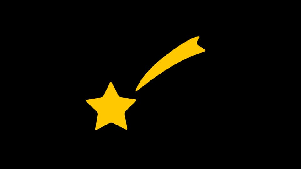 シンプルな流れ星のイラスト