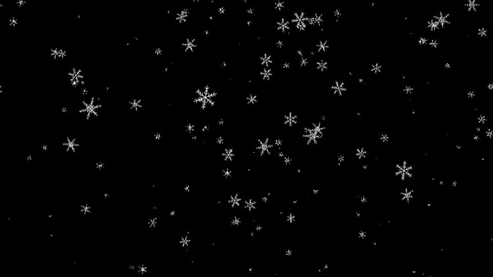 【背景透過】舞い落ちる雪の結晶
