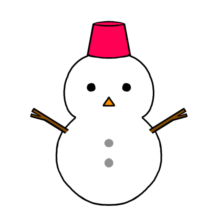 かわいい雪だるまのイラスト【フリー素材】