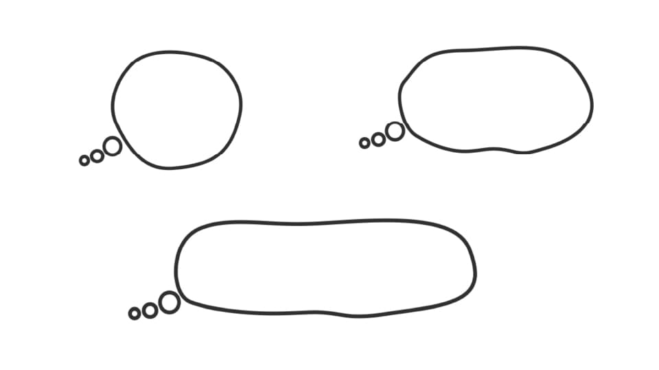 吹き出し/考え事のイラスト(サイズ3種類)【フリー素材】