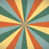 レトロなサンバースト/集中線の背景イラスト 