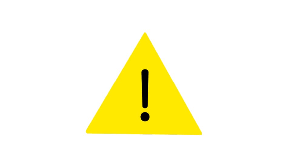 三角の注意マーク（！）のイラスト素材です。