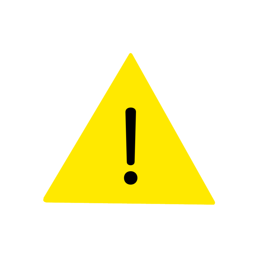 三角の注意マーク（！）のイラスト素材です。