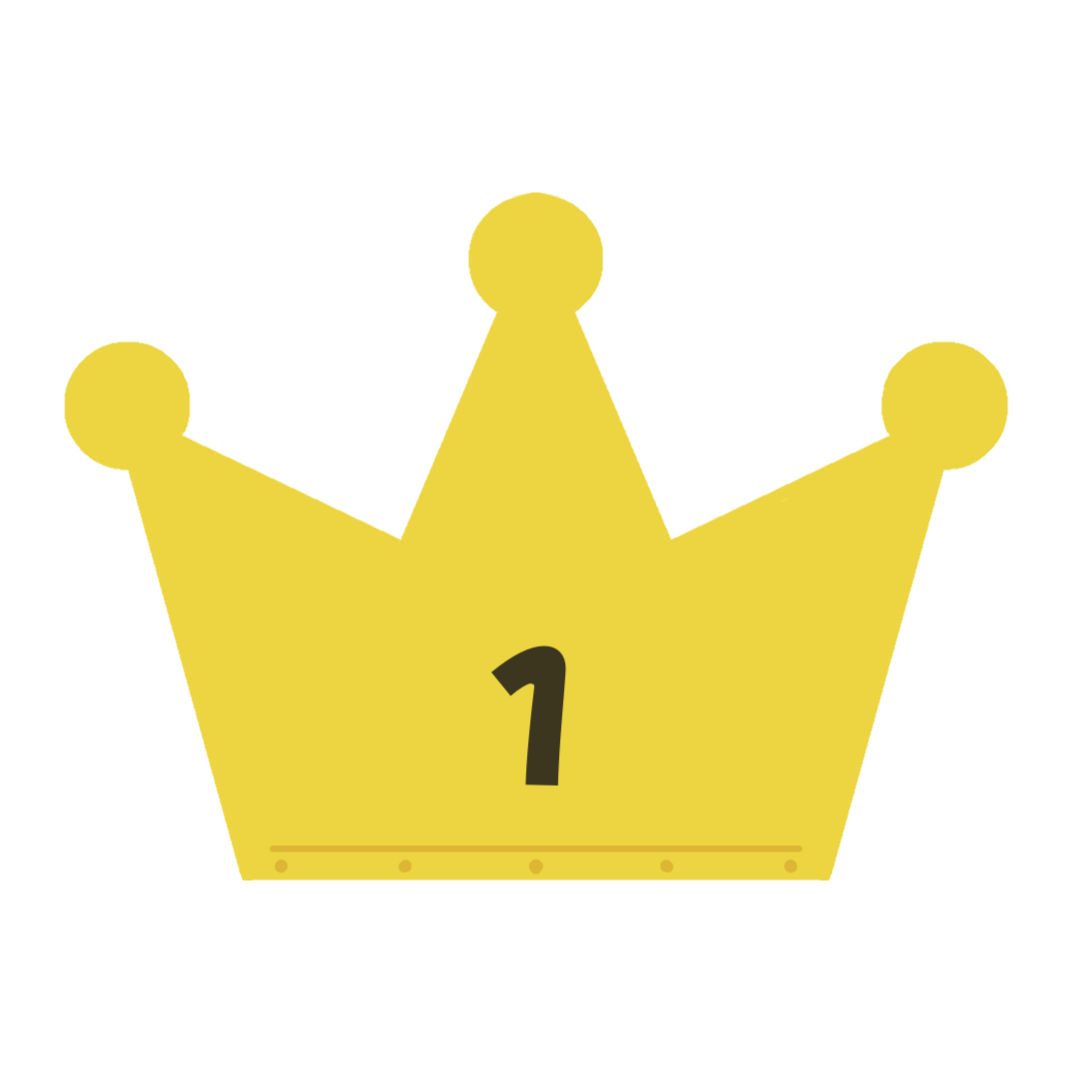 王冠のイラスト1位、2位、3位