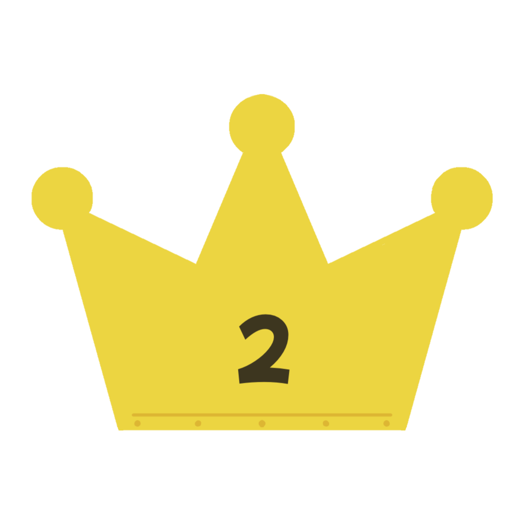 王冠のイラスト1位、2位、3位