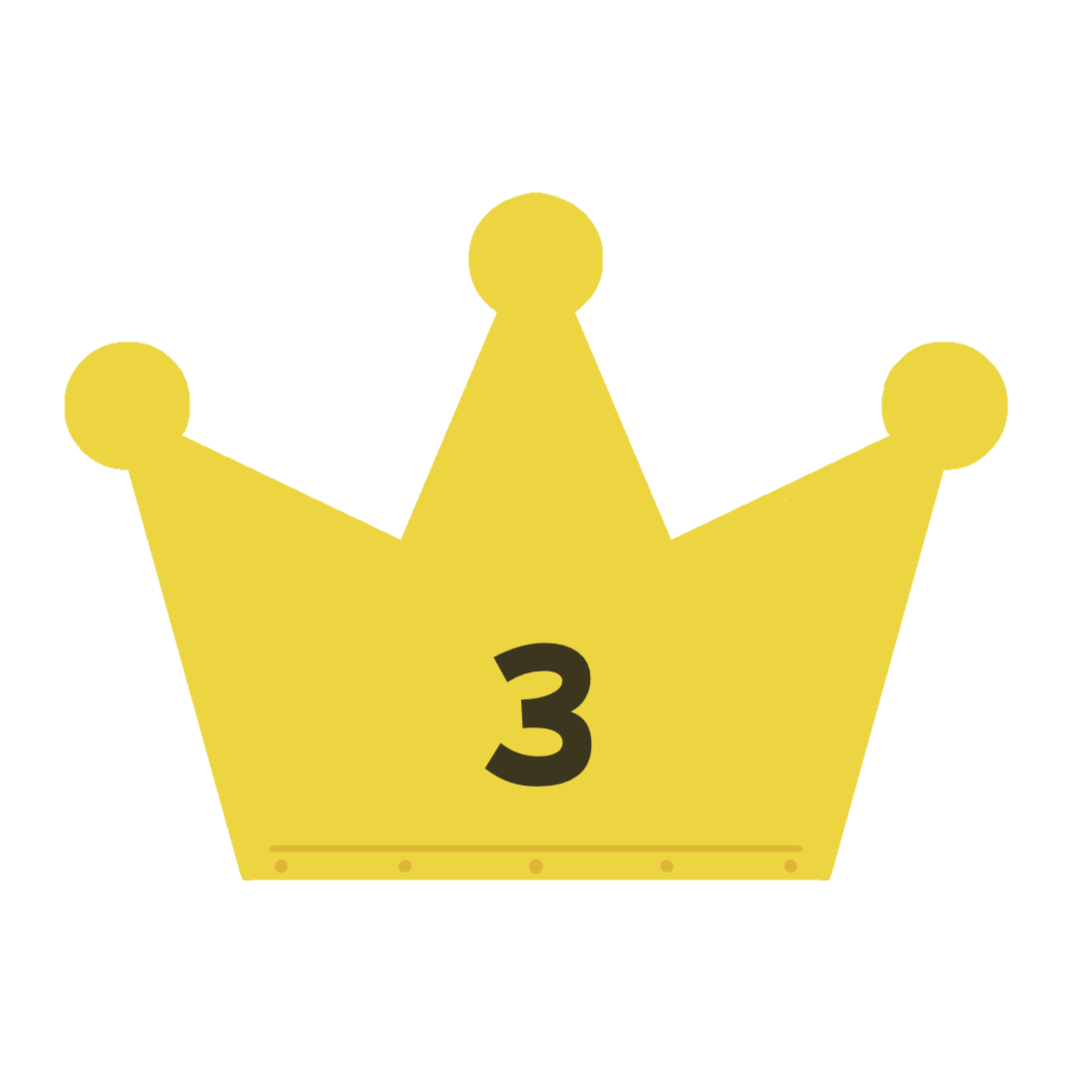 王冠のイラスト1位、2位、3位