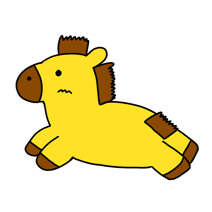 かわいい馬のイラスト(23色)【フリー素材】干支「午」をモチーフにしたイラスト