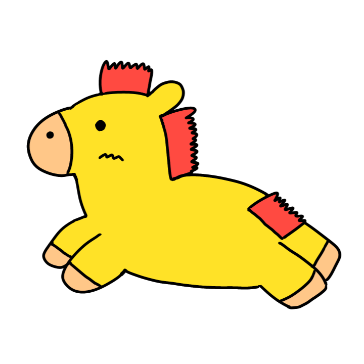かわいい馬のイラスト(23色)【フリー素材】干支「午」をモチーフにしたイラスト