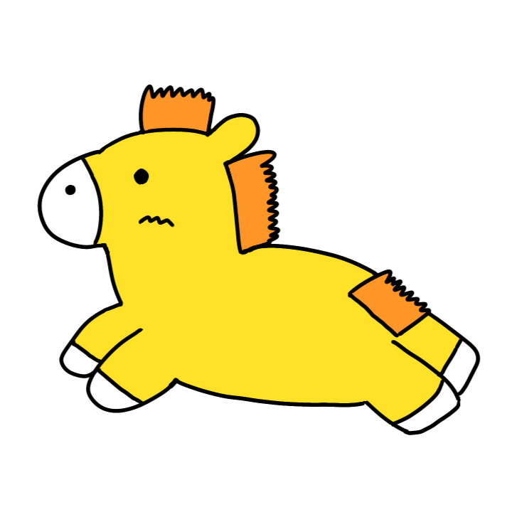 かわいい馬のイラスト(23色)【フリー素材】干支「午」をモチーフにしたイラスト