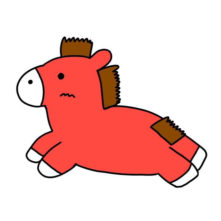かわいい馬のイラスト(23色)【フリー素材】干支「午」をモチーフにしたイラスト