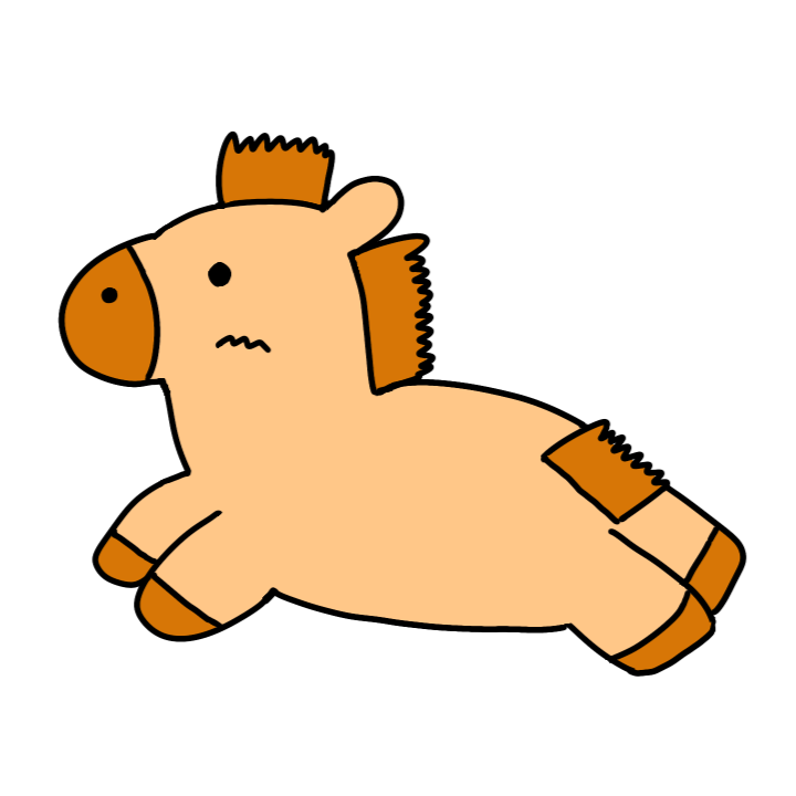 かわいい馬のイラスト(23色)【フリー素材】干支「午」をモチーフにしたイラスト