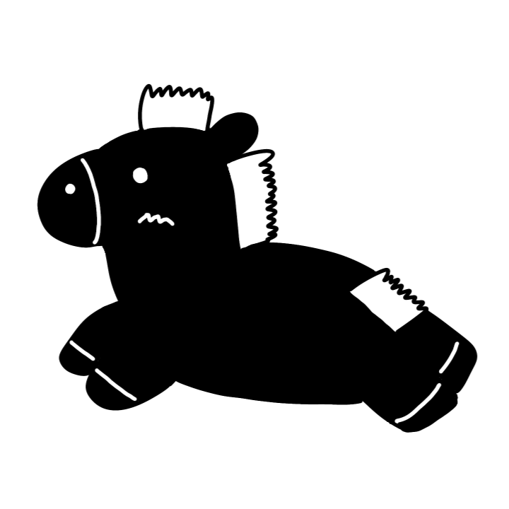 かわいい馬のイラスト(23色)【フリー素材】干支「午」をモチーフにしたイラスト