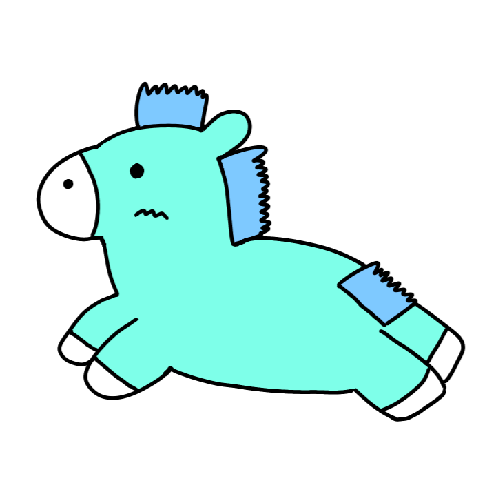 かわいい馬のイラスト(23色)【フリー素材】干支「午」をモチーフにしたイラスト