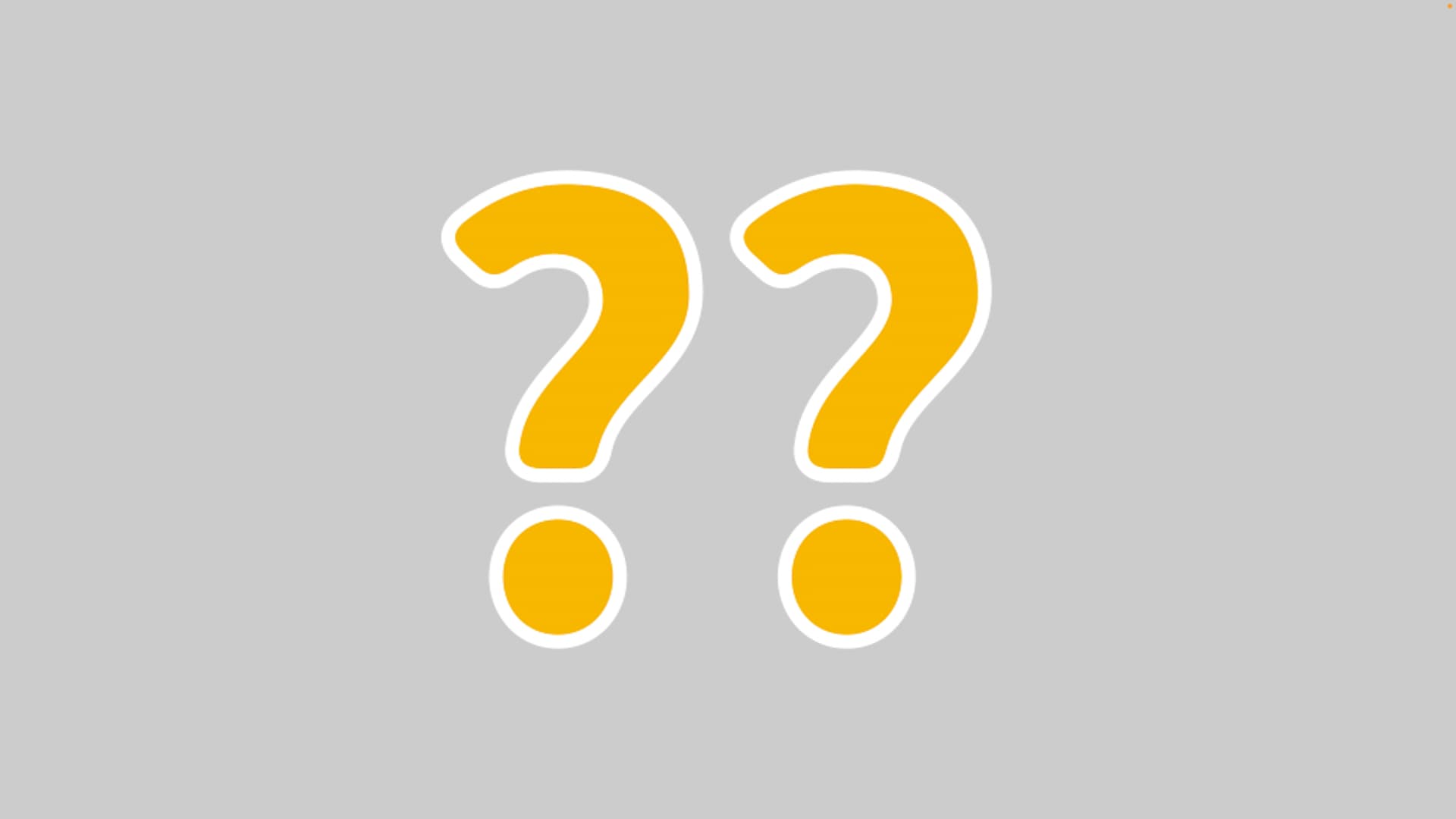 はてなマーク/クエスチョンマーク/疑問符(2つ) アニメーション【無料動画素材】 みりんの動画素材