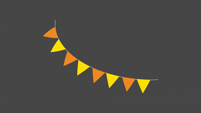 色が切り替わる黄色とオレンジのガーランドのフリー動画素材