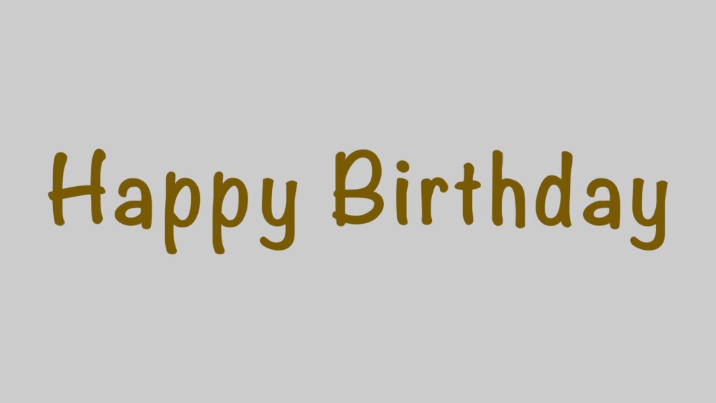 誕生日のお祝い動画で使える、ペンで書いたような「Happy Birthday」のフリー動画素材(茶色)