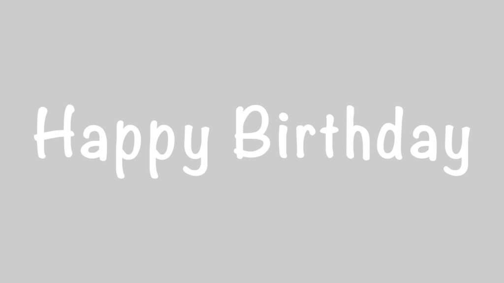誕生日のお祝い動画で使える、ペンで書いたような「Happy Birthday」のフリー動画素材(白)