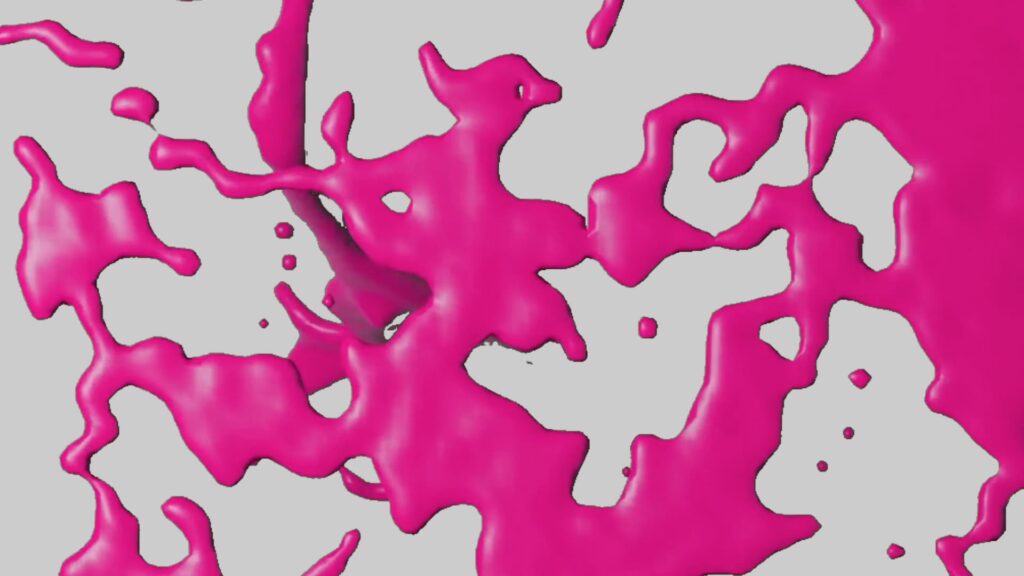 ゲーム動画などで使えるインクのトランジションのフリー動画素材(ピンク)