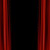 舞台の幕/赤いカーテン/緞帳が ゆっくり左右に開くアニメーション動画素材です。
