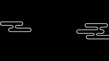 左右に動く白い線の和風の雲/エ霞のフリー動画素材です。 お正月などの演出に使えます