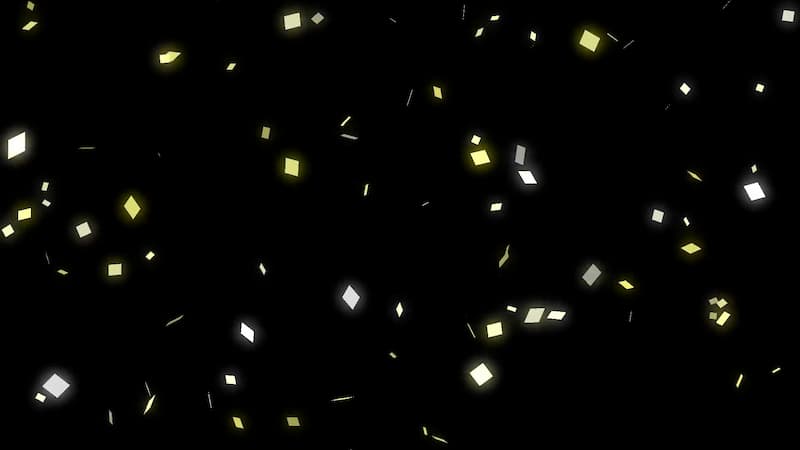 お祝いなどで使える上から降るキラキラした紙吹雪のフリー動画素材です。