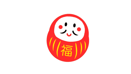 だるまが左右に揺れるアニメーションのフリー動画素材