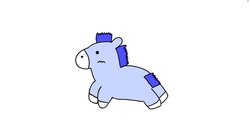 かわいい馬が走るアニメーション