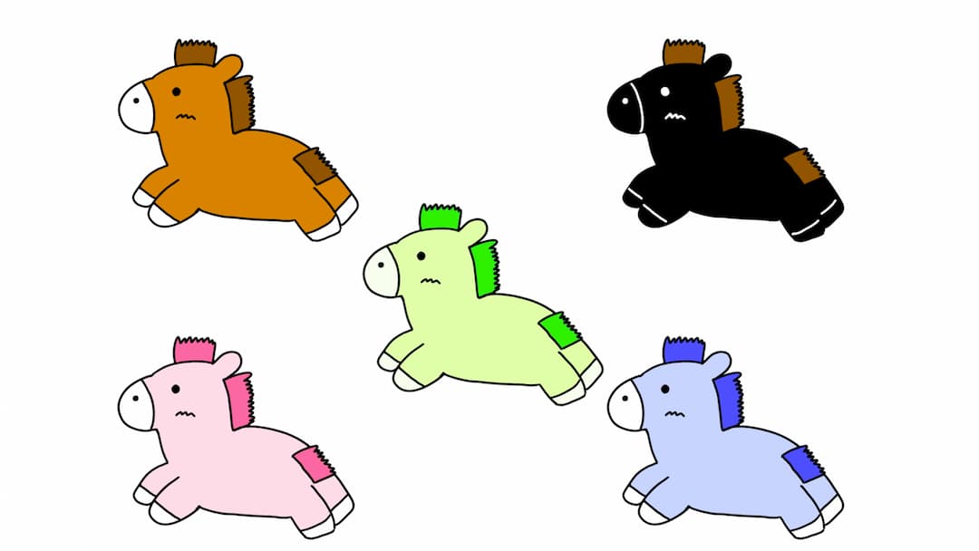 かわいい馬が走るアニメーション