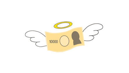 飛んでいくお金/お札に生えた羽が動くアニメーションのフリー動画素材